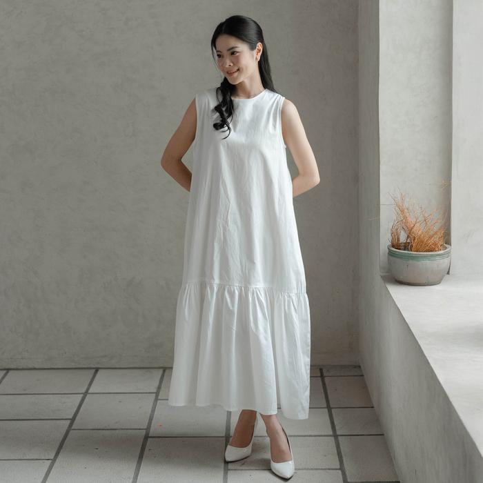 Gambar Sania Dress - Long Dress Tanpa Lengan - S White dari Beatrice Clothing undefined Tokopedia