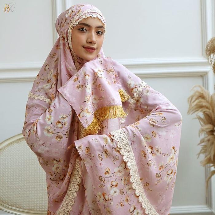 Gambar BUBU - Mukena Premium Xylia Edition Tencel Organik - Pink (flower cream), Onetype dari CEDRICSTORE01 undefined Tokopedia