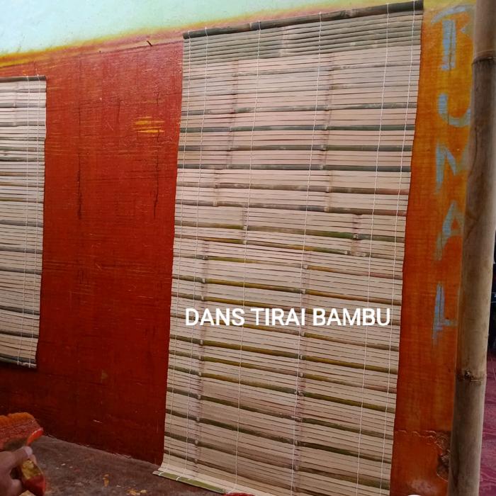 Gambar tirai bambu gulung outdoor uk L 100 cm / kerey bambu gulung / wide bambu gulung anti air / tirai bambu gulung penutup teras gazebo / pila - polos, L 80 x T 100 dari Danz tirai bambu_NEW undefined Tokopedia