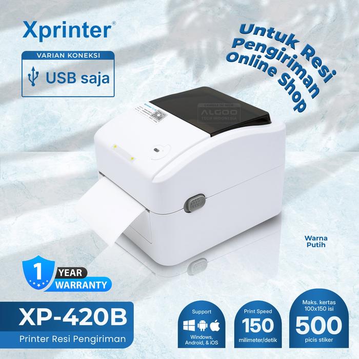 Gambar XPRINTER - XP 420B Printer Label Resi Barcode Thermal - USB ONLY dari Algoo Tech Indonesia undefined Tokopedia
