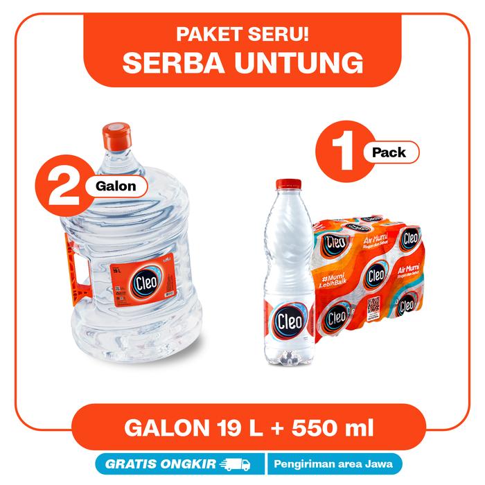 Gambar Cleo Air Murni 550ml 1 pack + 2 Galon 19L dari Cleo Pure Water undefined Tokopedia