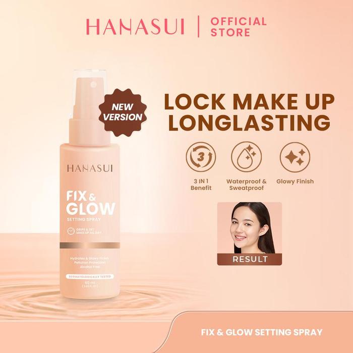 Gambar HANASUI Fix & Glow Setting Spray 60ml - Setting Spray Glowy Finish Make Up Menghidrasi Kulit MaskProof Tahan Lama dari Surya Beautyy undefined Tokopedia