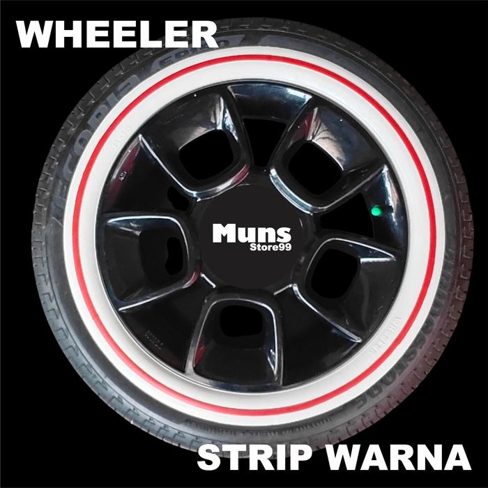 Gambar Lis Ban Mobil White Wall Ban Mobil Velg Ring 13-15 STRIP WARNA WHEELER Premium Original - Merah, 1SET (4PCS) RING 13 dari Muns Store99 undefined Tokopedia