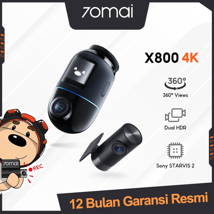 Gambar 70mai Dash Cam X800 4K Omni Set FOV 360 Supercapacitor 512GB External Storage Sony Starvis2 HDR Dual-Channel Supported - X800 4K dari 70mai Official Indonesia undefined Tokopedia
