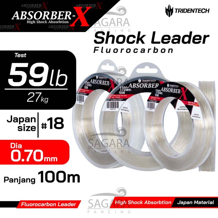 Gambar Shock Leader FluoroCarbon Tridentech Absorber-X | Senar Pancing - 59 Lbs dari Sagara Pancing undefined Tokopedia
