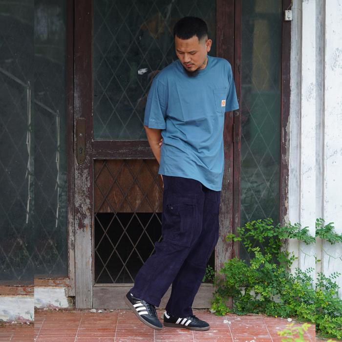 Gambar Superego Baggy Relaxed Cargo Corduroy Pants Navy Black BCC01B Unisex - S dari Superego co undefined Tokopedia