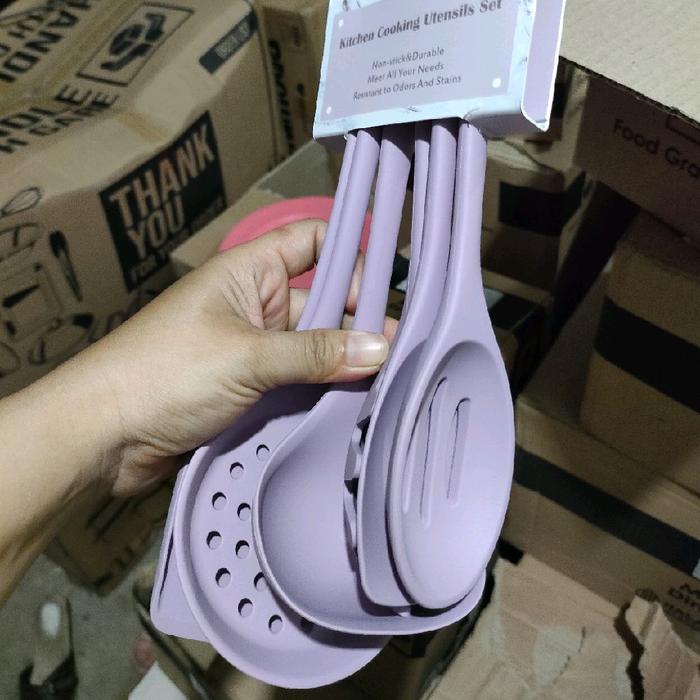 Gambar Sutil set silikon 6in1 bahan tebal dan tahan panas (Dapat 6 Pcs seperti gambar)  Kitchenware - ungu lilac dari Toko aman shop undefined Tokopedia