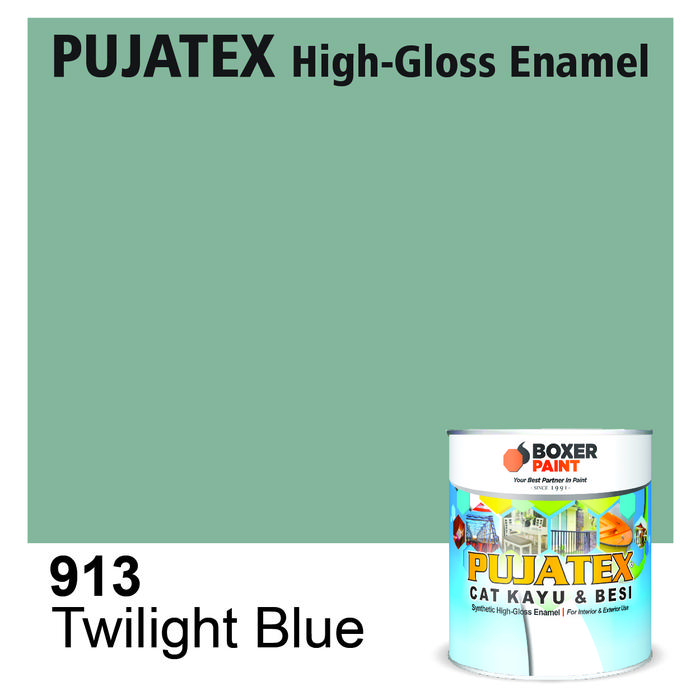 Gambar (5 LT) Cat Kayu & Besi Premium PUJATEX Synthetic High-Gloss Enamel - 913 Twilight Blue dari Boxer Paint Official Store undefined Tokopedia