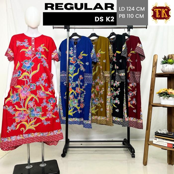Gambar Tirta Kencana Label Hitam Daster Regular K2 Motif Bingkai Batik - A (MERAH), REGULAR dari Tirta Kencana Atelier undefined 4 Tokopedia