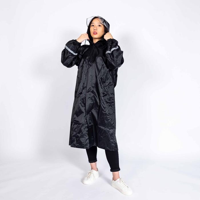 Gambar GRC Mantel Jas Hujan Multifungsi Polos Jumbo 3 in 1 Ponco, Terusan, Muat Backpack Tas Ransel Hood GRC - 82007 - Hitam dari Serviestores undefined Tokopedia