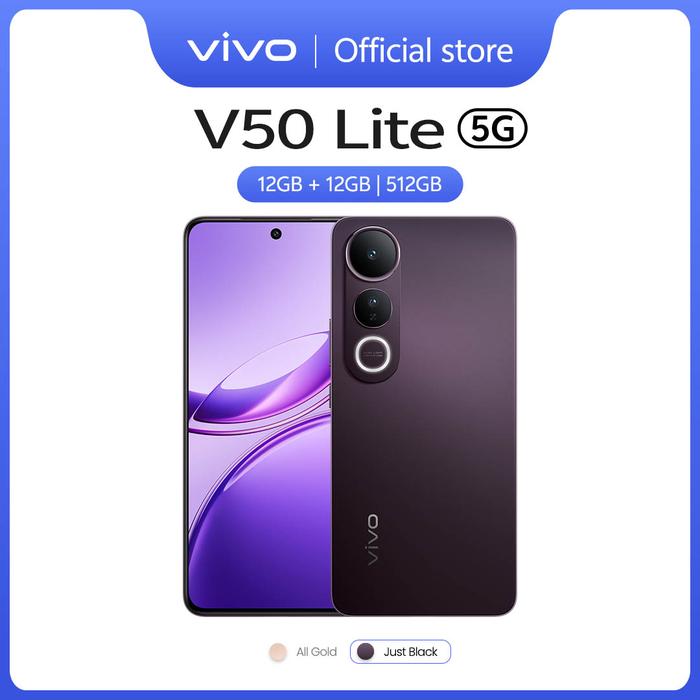 Gambar [NEW LAUNCH] vivo V50 Lite 5G (12/512) Borderless Immersive Screen, Sony IMX882, 6500mAh Battery+90W Flashcharge, AI Erase 2.0, All-round Impact Resistance - Just Black dari vivo Indonesia Kab. Tangerang Tokopedia