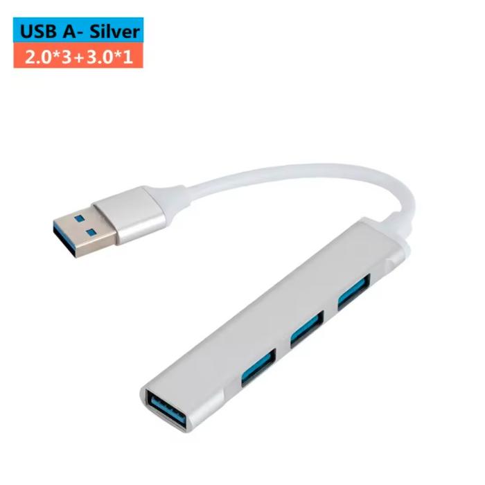 Gambar USB HUB 4 port USB 3.0 / USB HUB 3.0 5cm - Silver dari Quality Aksesoris undefined Tokopedia