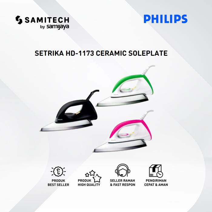 Gambar SETRIKA PHILIPS HD-1173 HD1173 1173 ANTI LENGKET Kabel setrika  philips - HIJAU dari samitech.id undefined Tokopedia