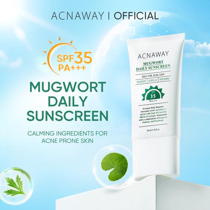 Gambar ACNAWAY Mugwort Daily Sunscreen SPF 35 PA+++ – Sunscreen Wajah Ringan Acne Calming Tabir Surya untuk Kulit Berjerawat & Kusam Melembapkan, Melindungi, Mencerahkan with Centella + Panthenol - Daily Sunscreen dari ACNAWAY ID undefined Tokopedia