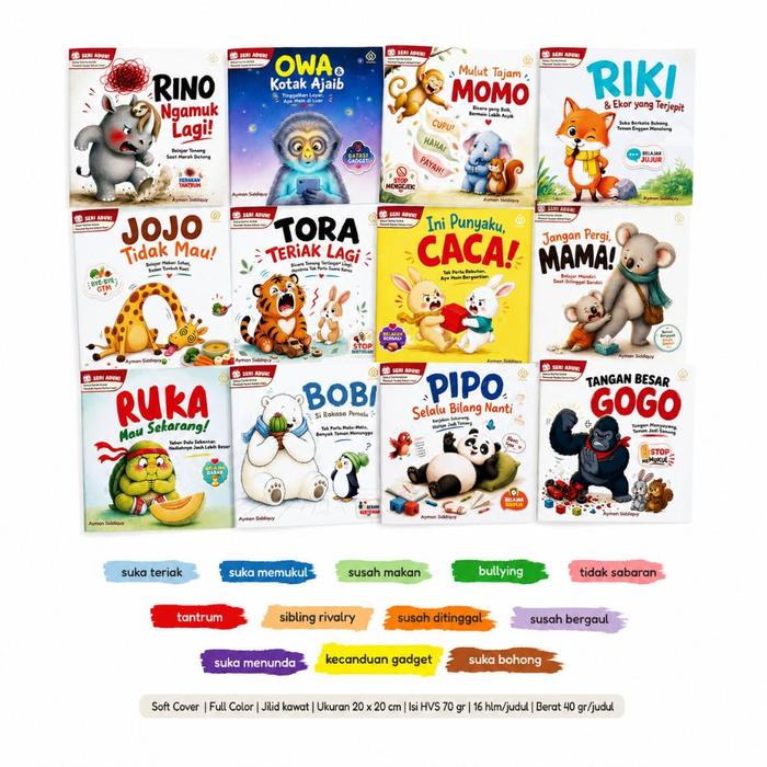 Gambar Buku Seri Aduh | Drama Anak Sehari Hari Capek Banget | Anak Tantrum GTM Gadget | Buku Cerita Anak Karakter | Parenting Anak Usia 3-7 Tahun - paket aduh 12 buku dari Yuk Baca. Kota Administrasi Jakarta Selatan Tokopedia