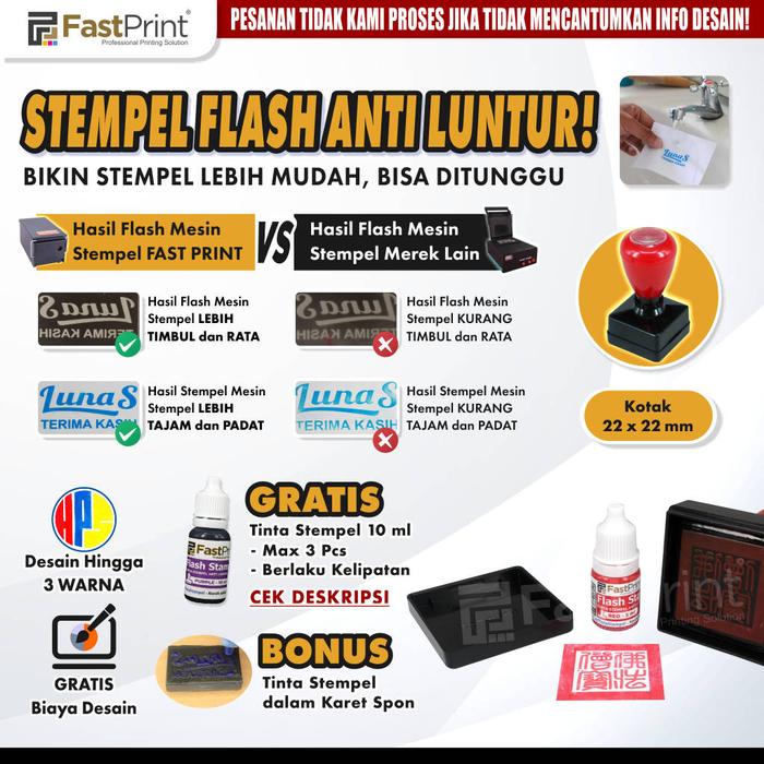 Gambar Buat Stempel Flash Warna Murah Cepat GRATIS desain Kotak dari Fast Print Bandung undefined 5 Tokopedia