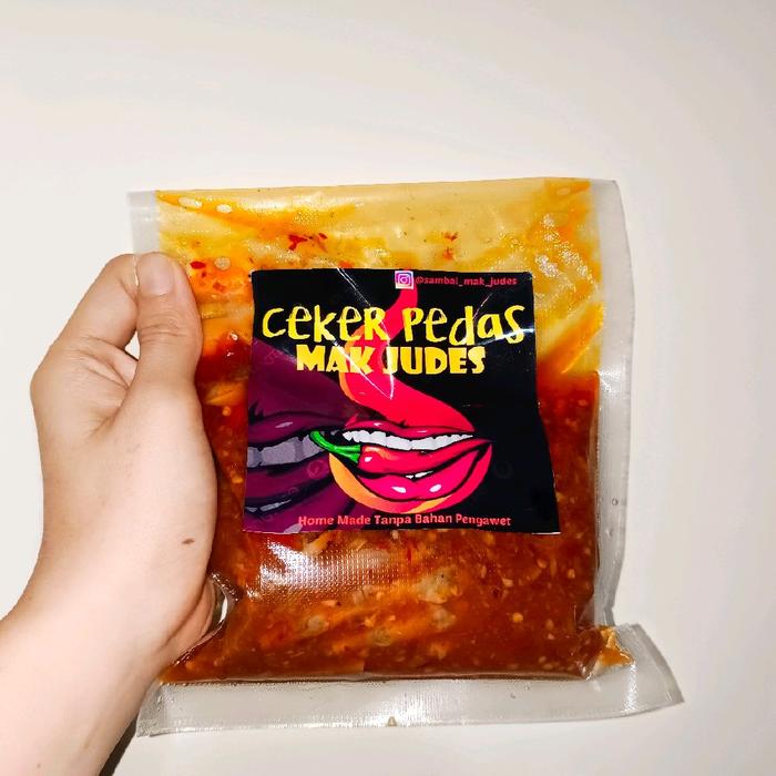 Gambar CEKER PEDAS EMAK JUDES dengan bumbu sambel medok penuh rempah cabe rawit bawang merah bawang putih dan ditambah dengan aroma daun jeruk yang segar Food Frozen Saus Makanan Bahan - ceker pedas mak judes 400-500gr per pack dari Raefita D'Priyatna undefined Tokopedia