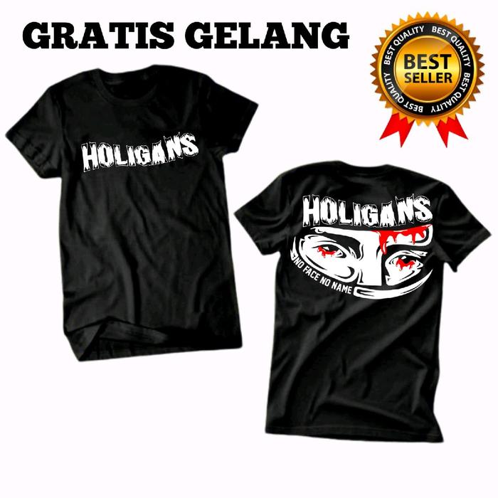 Gambar KAOS HOOLIGANS NO FACE NO NAME GRATIS GELANG - S dari warlines undefined Tokopedia