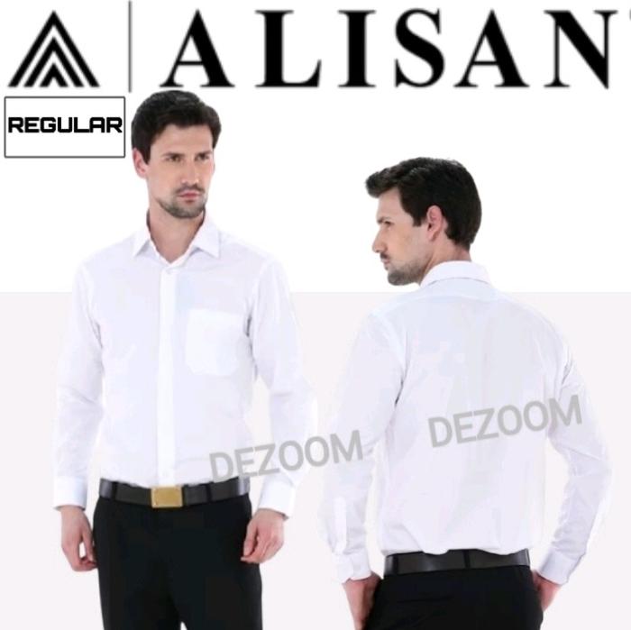 Gambar Kemeja Alisan Pria Reguler Warna Putih lengan panjang Depan ada kantong - Putih, 4XS=no:13 dari DE ZOOM undefined Tokopedia
