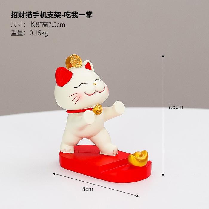 Gambar [SPRINTT] PM010 Pajangan Patung Kucing Hoki Lucu Dudukan Ponsel/Phone Holder Pajangan Lucky Cat Premium Hiasan Tahun Baru - PM010-10 dari Sprintt undefined Tokopedia
