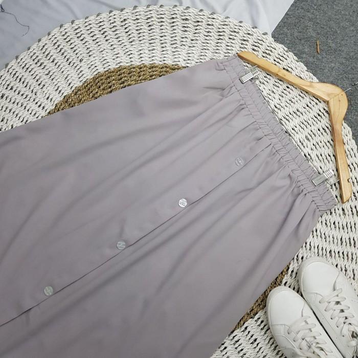 Gambar ROK SUPER JUMBO 100KG KE ATAS BUTTONSKIRT BIGSIZE - BISA COD - BUMIL - ABU MUDA, Standar dari namhea undefined Tokopedia