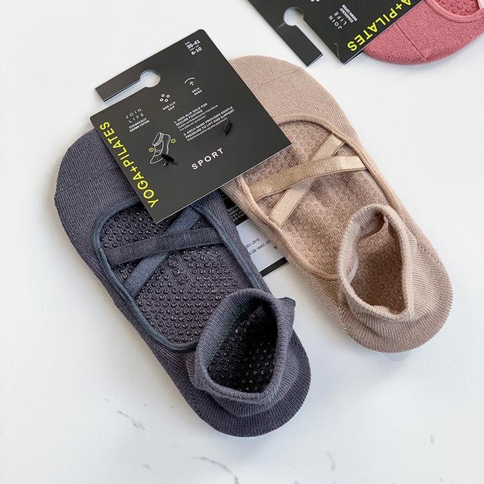 Gambar Lala.Active – Vivi KAOS KAKI Yoga + Pilates Socks (dapat 2 Set) - Khaki + Navy Grey, One Size dari LALA ACTIVE undefined Tokopedia