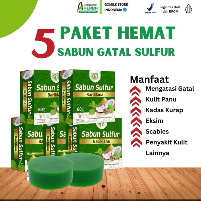Gambar PAKET 5 PCS SABUN SULFUR Mengatasi Gatal Panu Kudis Kurap Eksim dari Armaghan Herba undefined Tokopedia