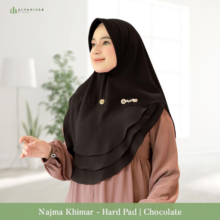 Gambar ALYAHIJAB - Najma Khimar | Tersedia PAD, SOFTPAD, NONPAD | Khimar Instan Bahan Babydoll 2 layer - Chocolate , Hard Pad dari ALYAHIJABBYNAJA_NEW Kab. Demak Tokopedia
