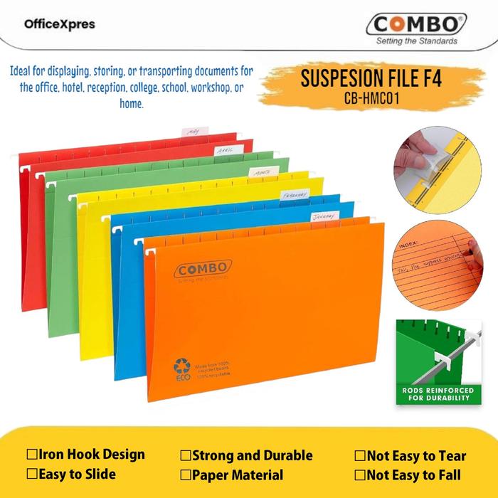 Gambar Suspension File F4 / Hanging Map Folio / Map Gantung F4 / Hanging File Holder Paper / Hang Folders A4 - Orange dari officeXpres undefined Tokopedia