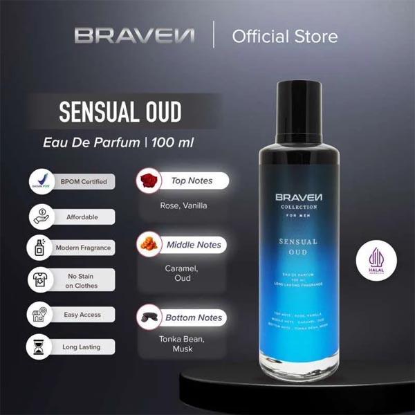 Gambar BRAVEN Collection Eau De Parfum 100ml | Parfum Pria | Sensual Oud | Vanilla Wood | French Oak | Barber_Cerianti Botol Lavender - Sensual Oad dari Cerianti undefined Tokopedia