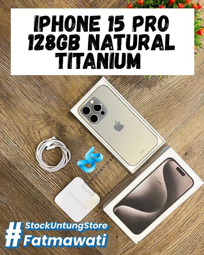 Gambar iPhone 15 Pro 128GB Natural Titanium Resmi dari Untung Store Jakarta undefined Tokopedia