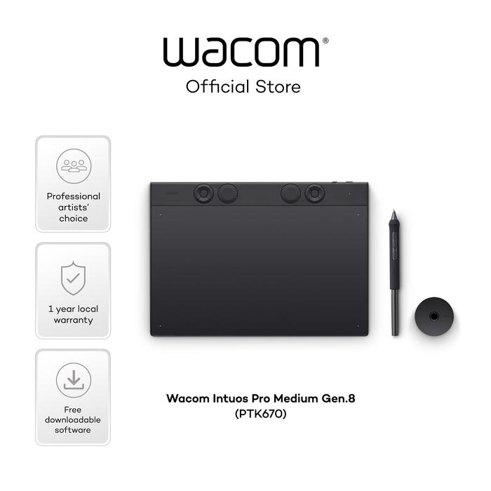 Gambar Wacom Intuos Pro Medium Gen.8 PTK-670 Black dari Wacom Official Store undefined Tokopedia