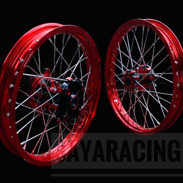 Gambar VELG SET FUL SCARLET SUPERMOTO HEREX SUREX RING 17 CRF KLX DTRACKER WR 155 - klx150/dtracker 150, 140-140 Ring 17 dari Jaya Racing. undefined Tokopedia
