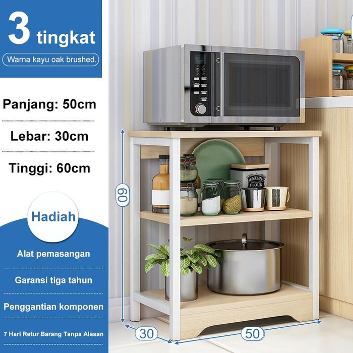Gambar Rak Besi Susun Serbaguna Rak Oven Microwave Rak Dapur Besi 5 Susun - 3L-50x30x60cm-Putih dari MAMAMI MALL undefined Tokopedia