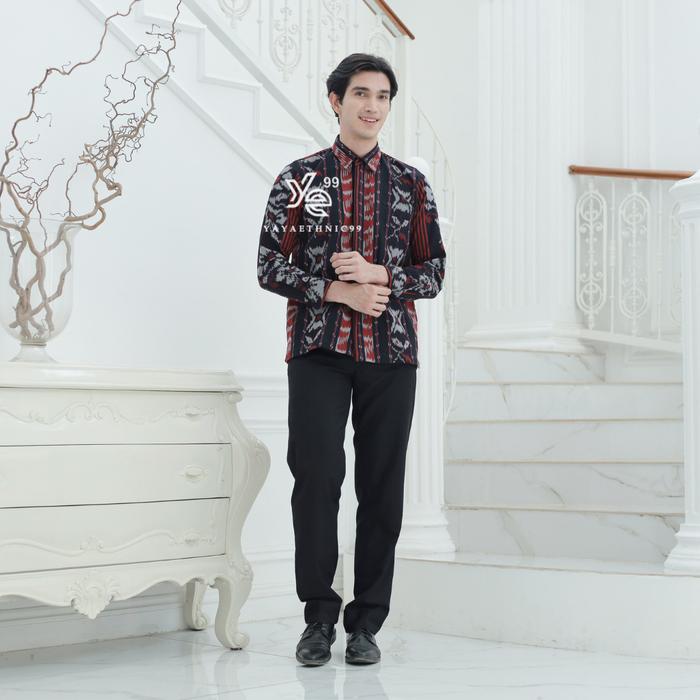 Gambar [READY STOCK] Set couple sarimbit pasangan baju prewed, raya maroon dress kemeja ethnic tenun troso, outer tenun, dress wanita, set couple baju kondangan, couple ethnic tenun troso, gamis panjang wanita - Kemeja Panjang RMF, S dari yayaethnic99 undefined Tokopedia