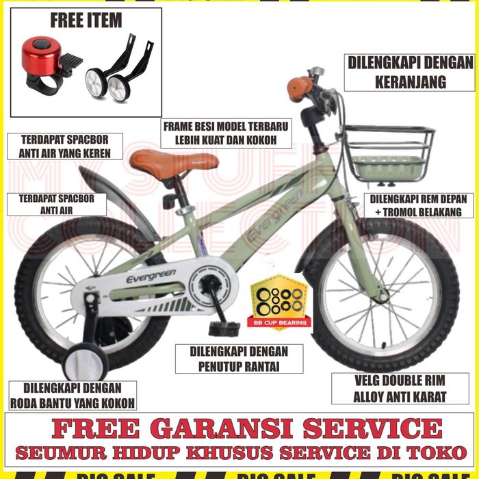 Gambar SEPEDA BMX 18 MEREK EVERGREEN LIMITED SERI LONDON BIKE UKURAN 18 INCH VELG ALLOY ANTI KARAT BB CUP BEARING COCOK USIA 7 - 9 TAHUN anak - HIJAU dari MyStuff collection undefined Tokopedia