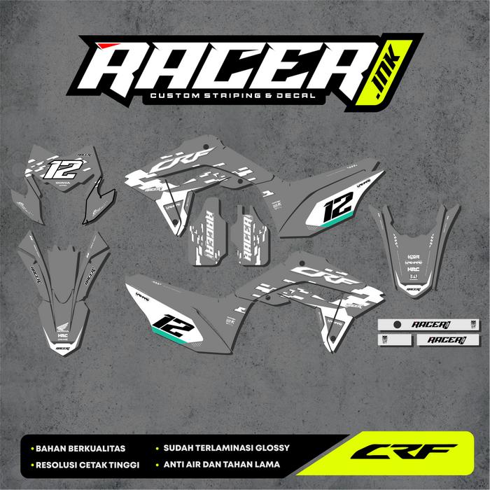 Gambar DECAL FULL BODY CRF 150 L NEW SIMPLE ELEGAN VARIASI GLOSSY BY RACER INK - ABU ABU dari RACER.INK graphix undefined Tokopedia