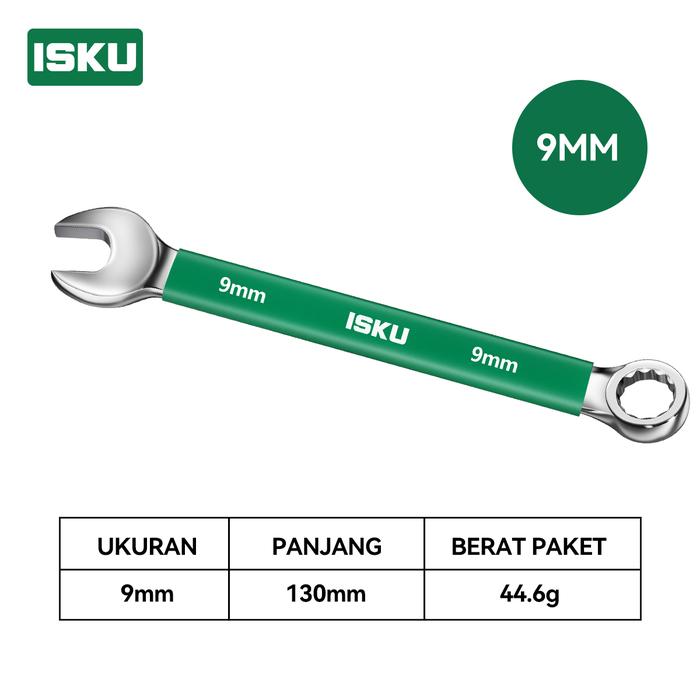 Gambar ISKU Pegangan Plastik Kunci Ring Pas Set Wrench Spanner 8-19mm Kunci Ring Pas Set Wrench - 9mm dari PERKAKASKU.ID TOKOPEDIA Kota Administrasi Jakarta Utara Tokopedia