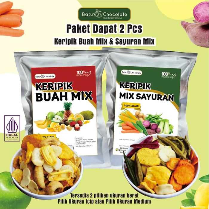 Gambar Paket Keripik Buah Mix Dan Keripik Sayur Mix Dapat 2 pcs / Keripik Malang Isi Buah Dan Sayur Lengkap dari Batu chocolate undefined Tokopedia