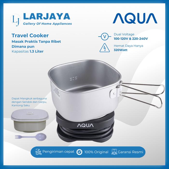 Gambar Aqua Travel Cooker Mini ATC-350 Kapasitas 1.3 Liter 320W Dual Voltase 100-120V & 220-240V Praktis untuk Perjalanan & Aktivitas Outdoor Camping | Alat Masa Portable - TANPA BUBBLE dari Larjaya undefined Tokopedia