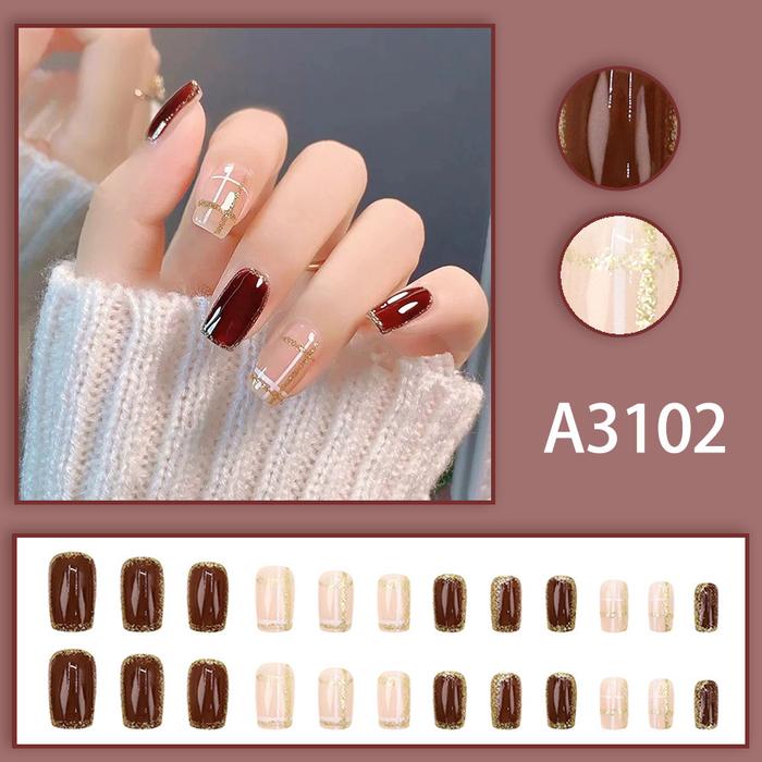 Gambar Kuku Palsu Nail Art Dan Lem Gel Fake Nails Wisuda Aesthetic Lengkap Nikahan COD 2025 Gaya Baru Retro Red Plaid Polish Kutek Polish Kutek - A3102 dari MeiJing Nails undefined Tokopedia