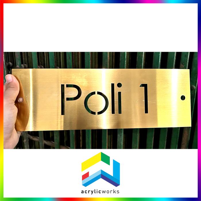 Gambar Custom Sign Nama Ruangan | Sign Board Stainless Steel Mewah Modern - Gold, 8 x 32 dari AcrylicWorks undefined Tokopedia
