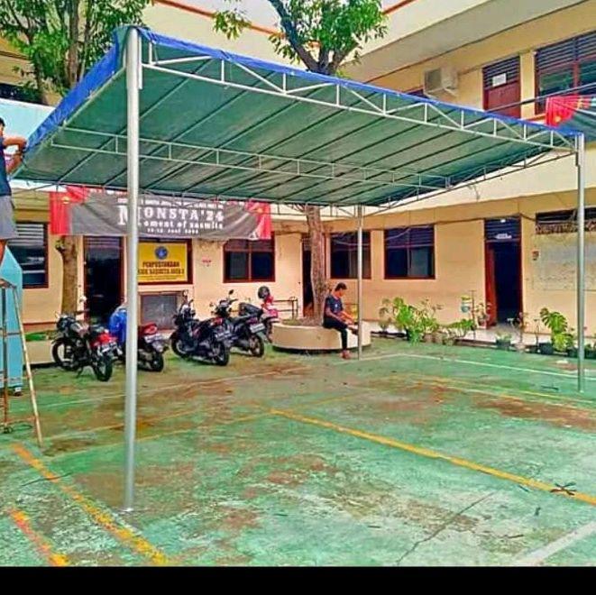 Gambar Rangka Tenda lingkungan Temda rt tenda hajatan costum Besi dari Bengkel Las Darma Abadi DA undefined Tokopedia