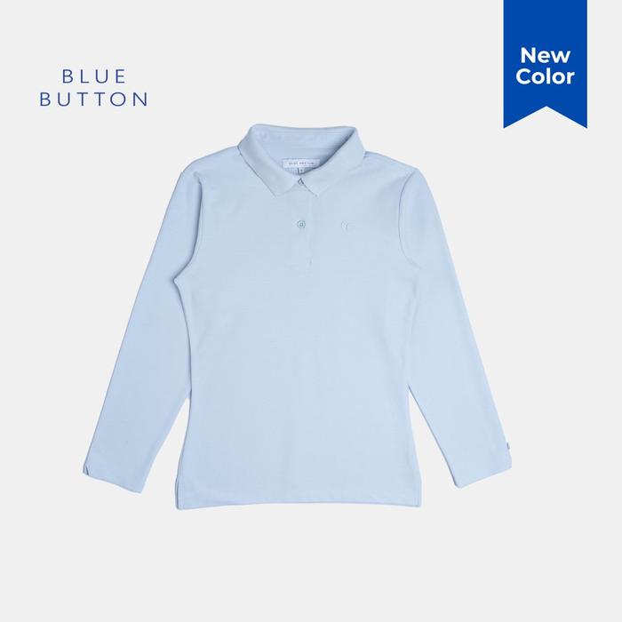 Gambar BLUEBUTTON Polo Shirt Wanita Lengan Panjang Red Wine - Light Blue, L dari BlueButton undefined Tokopedia