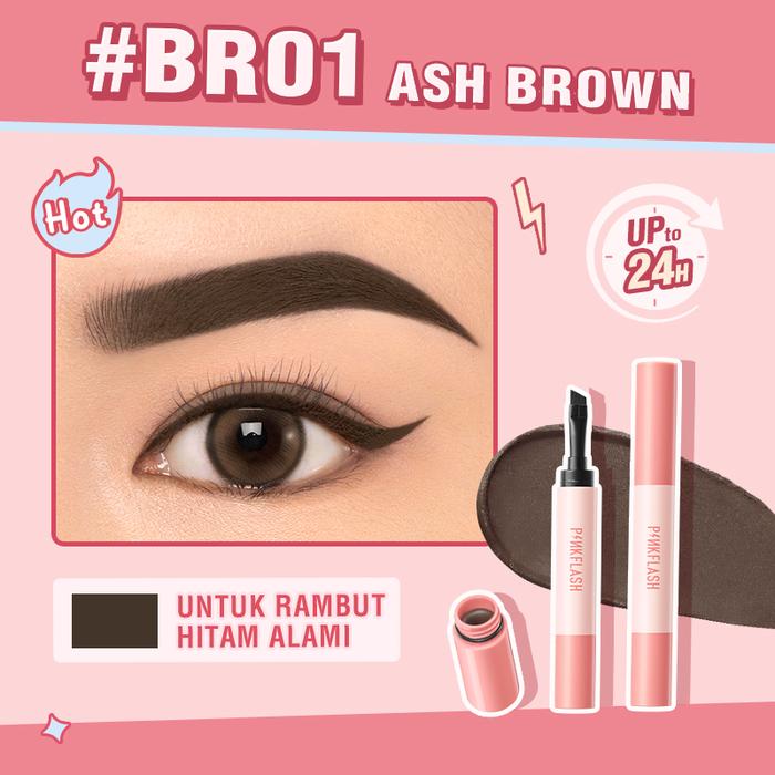 Gambar [Official]PINKFLASH #ColorLock Waterproof Eyebrow Pomade Cream High Pigment Smudge-proof & Breathable Liquid Concealer Long Lasting Full coverage E16+F04-2 - Concealer 02+Eyebrow BR01 dari PINKFLASH STORE undefined Tokopedia