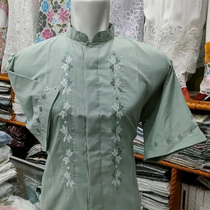 Gambar Baju Koko khas Bukittinggi Muslim - Hijau, M dari Mukena Zahra Khas Bukittinggi undefined Tokopedia