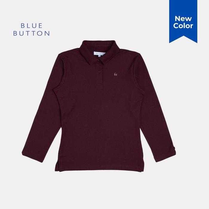Gambar BLUEBUTTON Polo Shirt Wanita Lengan Panjang Seafoam Green - Red Wine, S dari BlueButton undefined Tokopedia