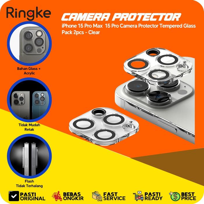 Gambar Ringke Compatible For iPhone 15 Pro Max /Pro Camera Protector Glass Styling Len Frame - 15 Pro Max/15 Pro Camera Protector Glass-Clear dari Patchworks-OfficialStore undefined Tokopedia