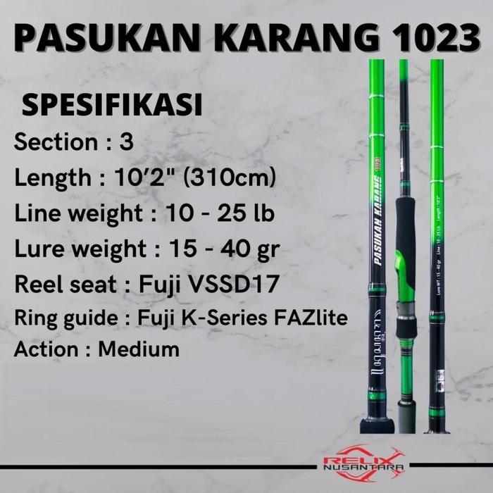 Gambar Joran Shore Jigging | Joran Relix Nusantara Pasukan Karang 1023, 1062 & Alugoro Reel Ikan - PASUKAN KARANG 1023 dari NIDIA FISHING SHOP undefined Tokopedia