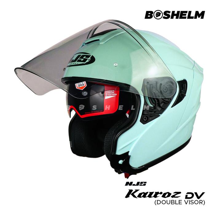 Gambar Helm NJS Kairoz SOLID Double Visor Helm Half Face SNI - EASY GREEN, S dari BOSHELM undefined Tokopedia